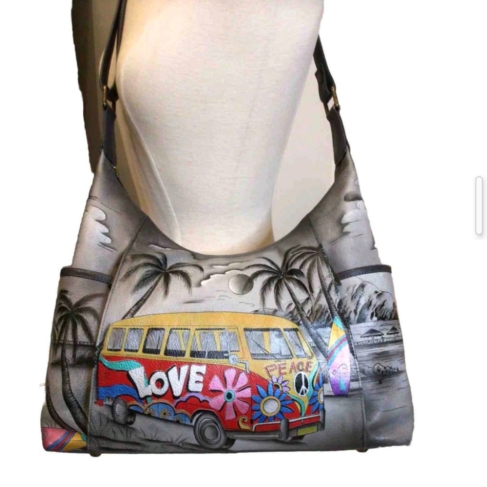 Anuschka "HAPPY CAMPER" Crossbody Bag - LOVELY COLORS